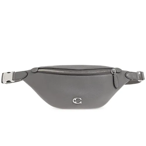 Coach Logo-Plaque Leather Belt Bag